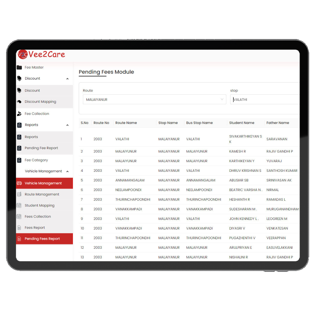 Vee-2-Care Bus Fee Software (3)